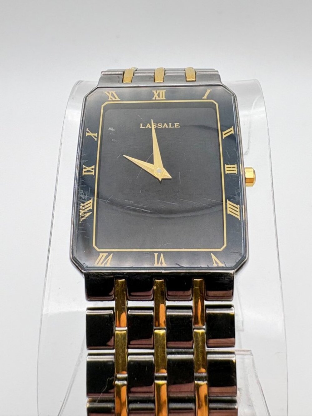 Vintage Seiko Lassale Two Tone Rectangular Quartz Watch Roman Dial New Battery